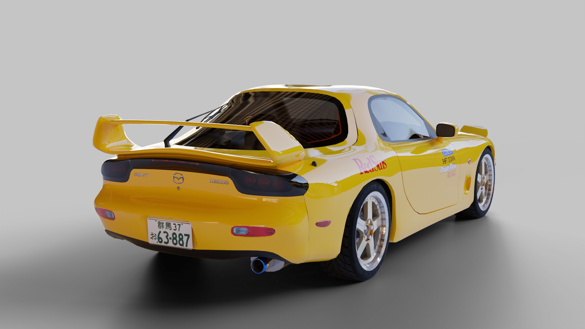 Mazda RX7 FD Keisuke Style Low-poly 3D model_4