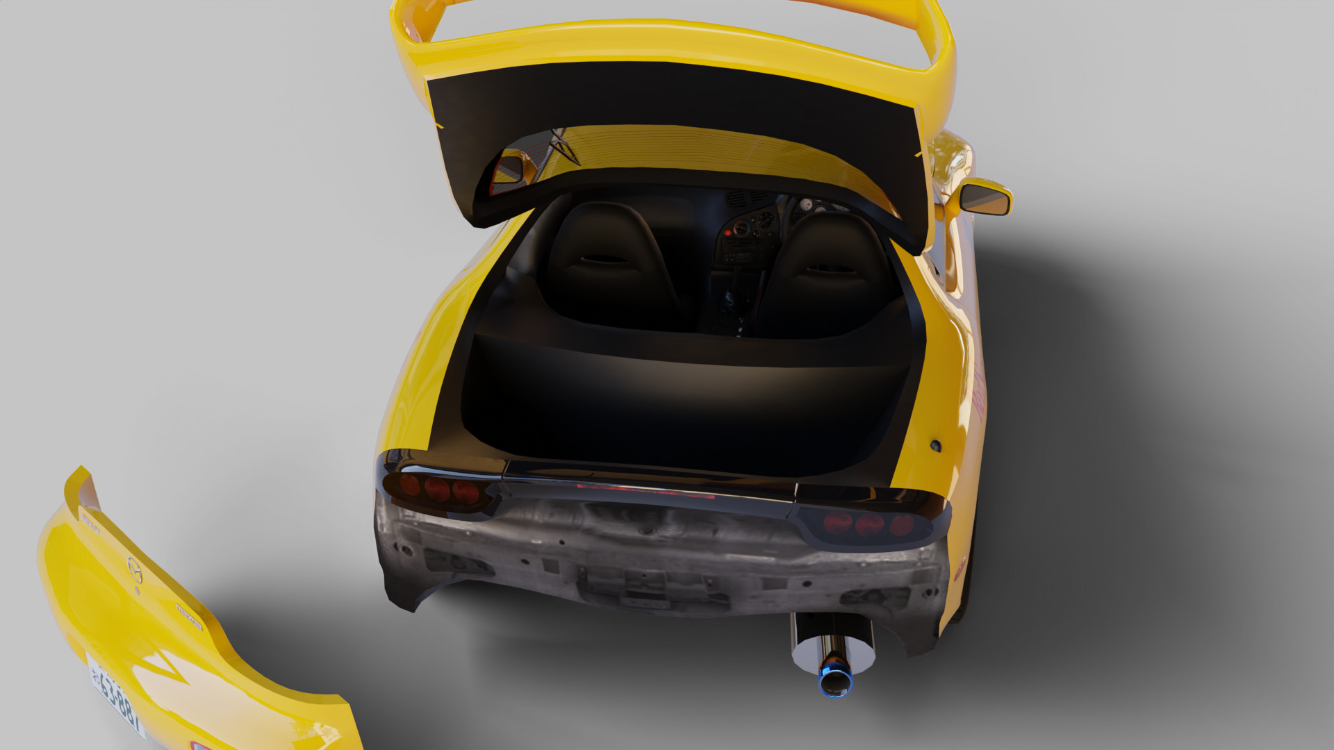 Mazda RX7 FD Keisuke Style Low-poly 3D model_10