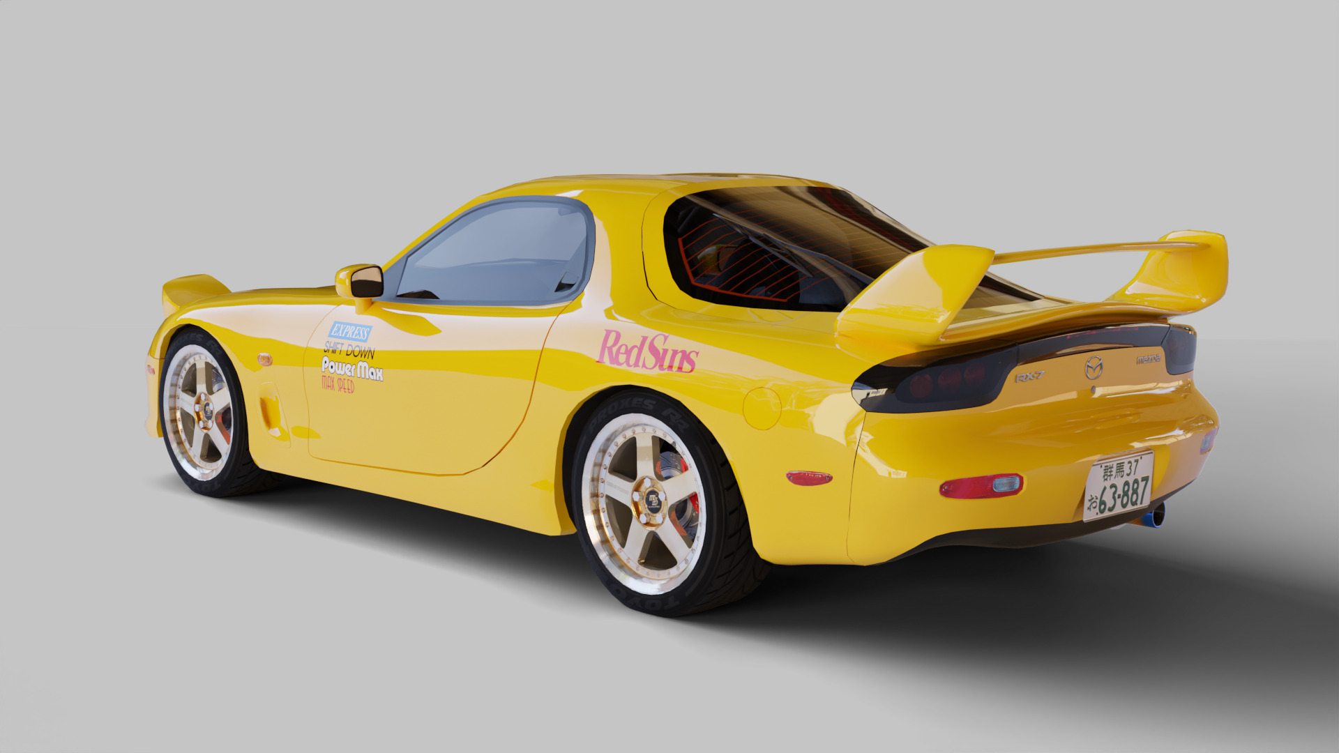 Mazda RX7 FD Keisuke Style Low-poly 3D model_2
