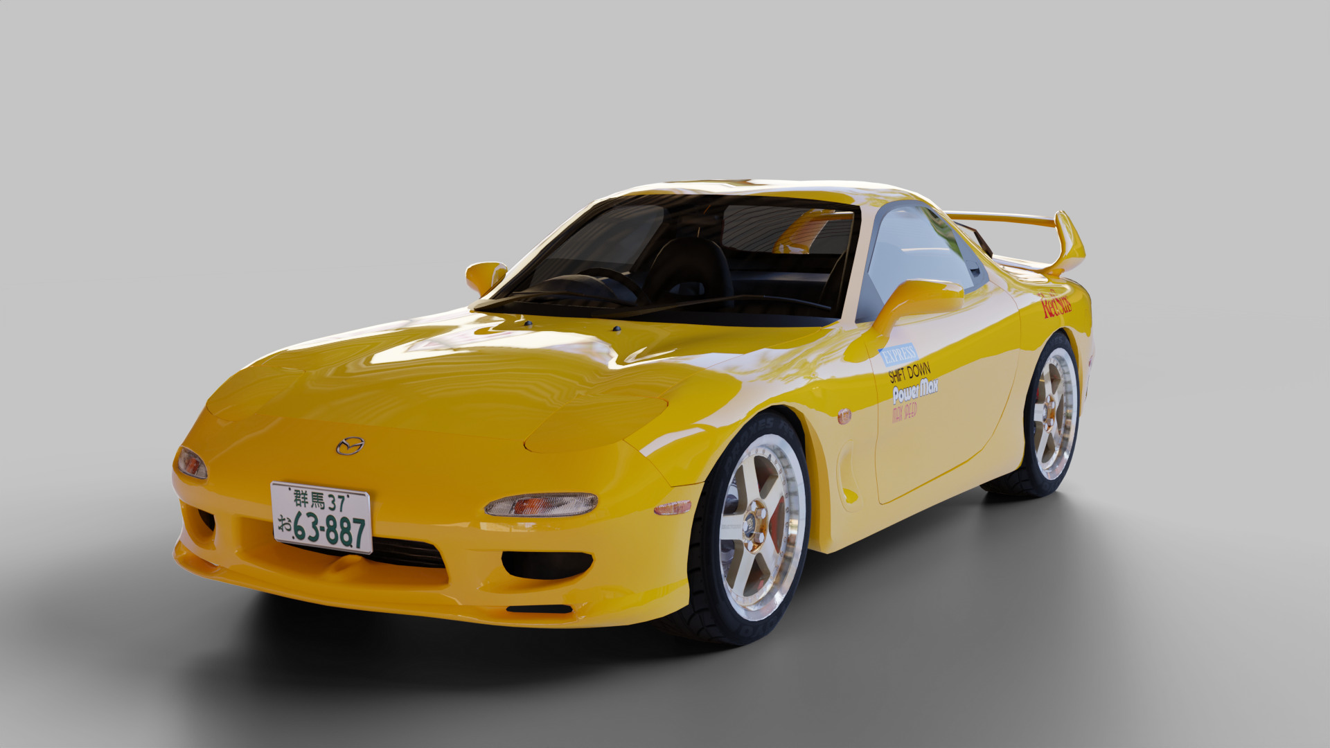 Mazda RX7 FD Keisuke Style Low-poly 3D model_8