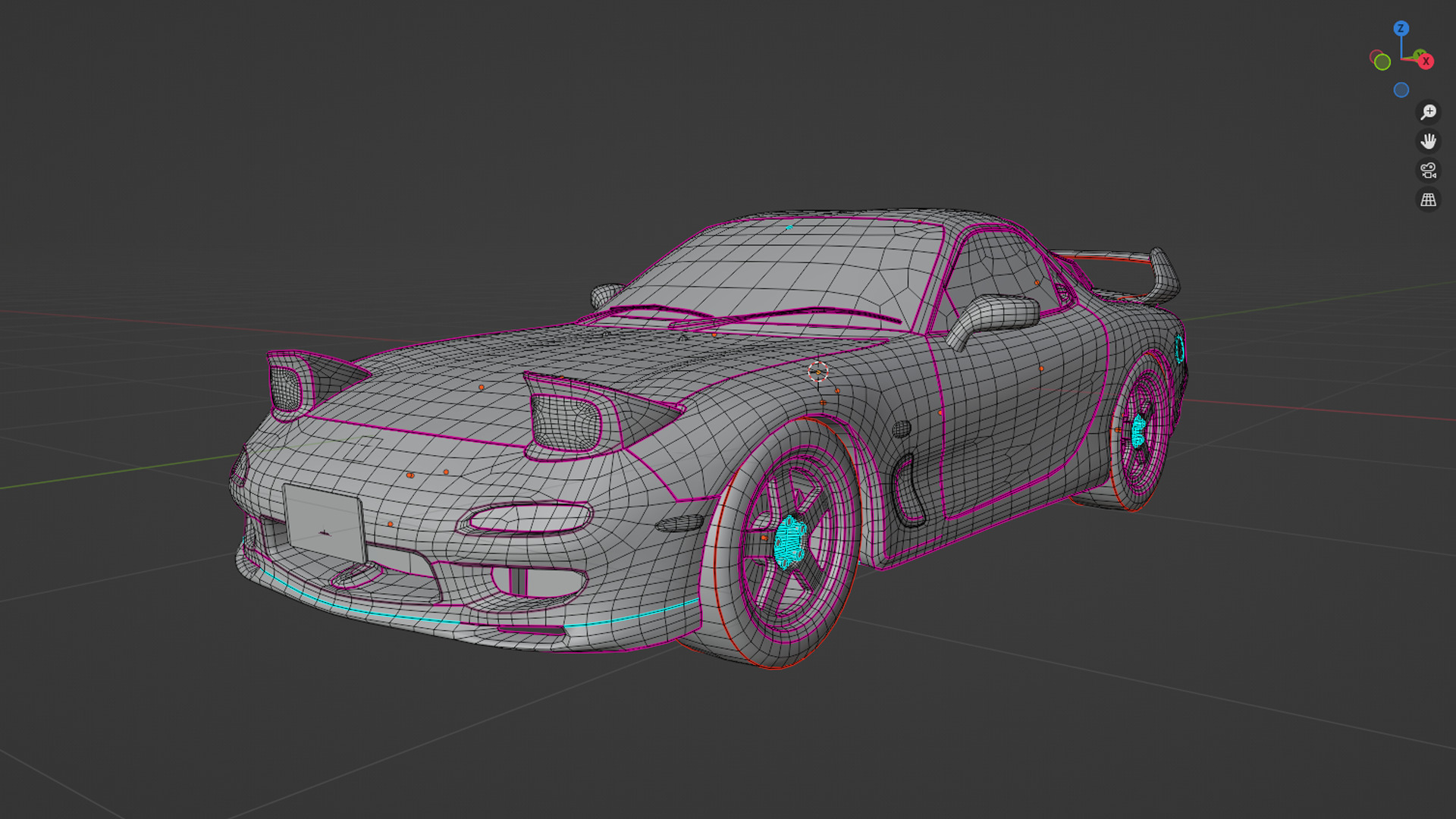 Mazda RX7 FD Keisuke Style Low-poly 3D model_14