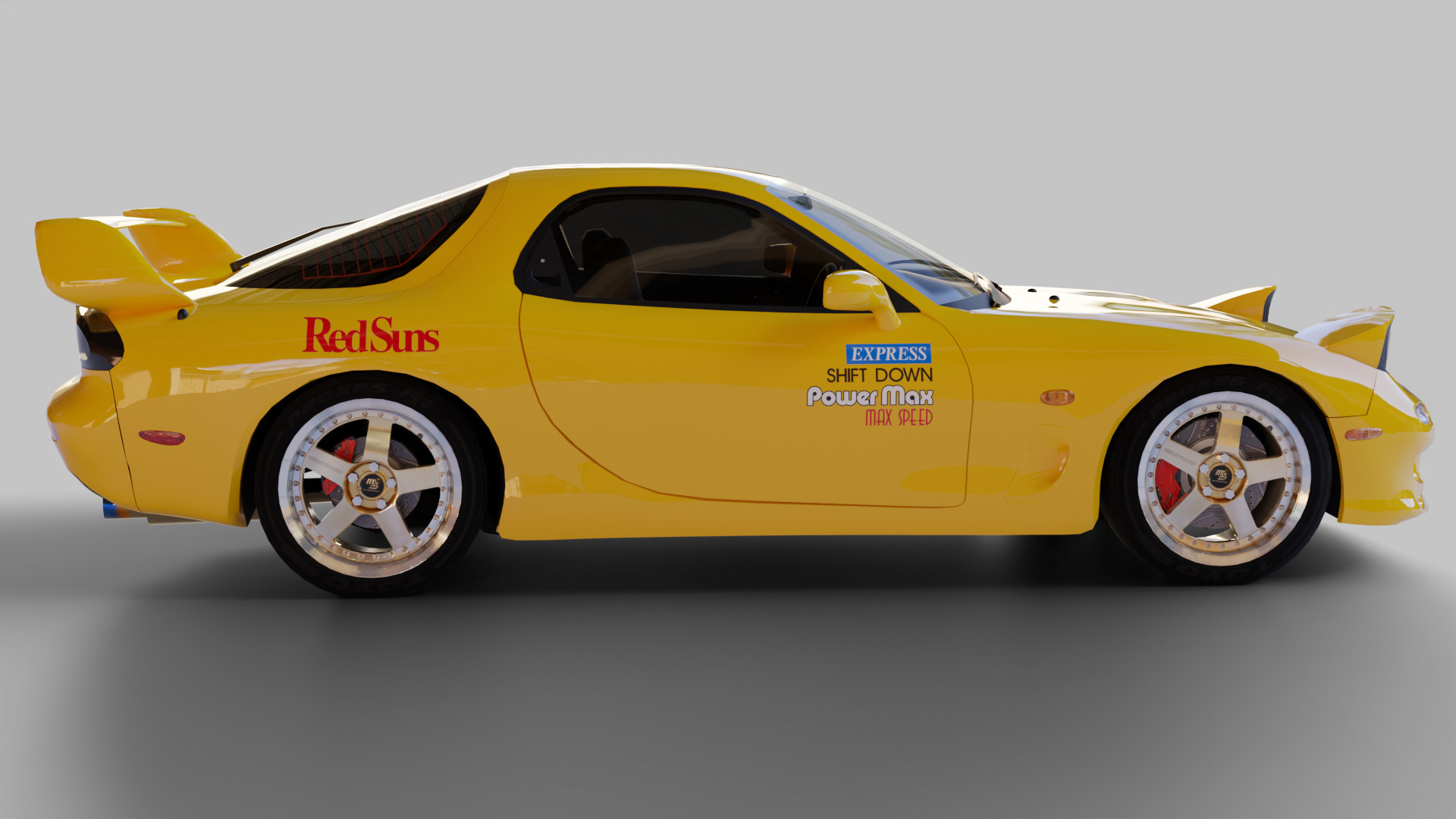 Mazda RX7 FD Keisuke Style Low-poly 3D model_5
