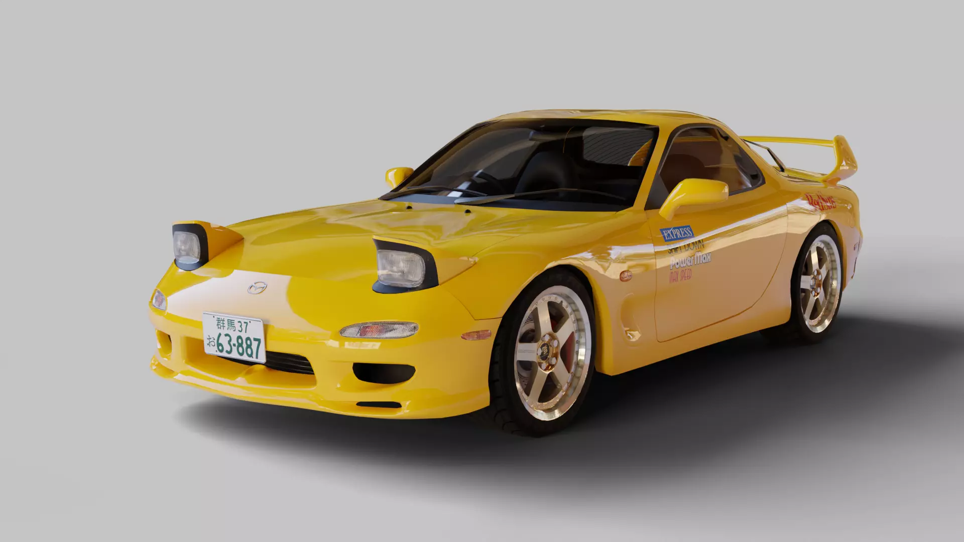 Mazda RX7 FD Keisuke Style Low-poly 3D model_0
