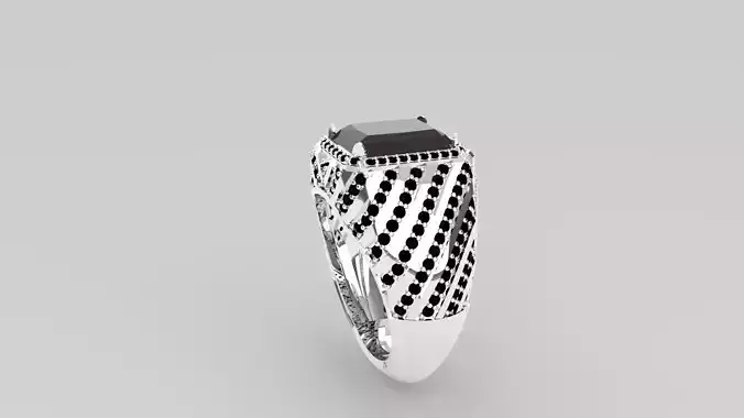 Men ring studded with diamonds