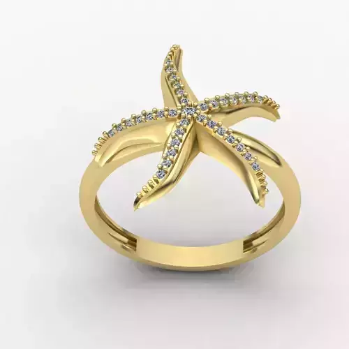 Starfish ring 03 3D print model