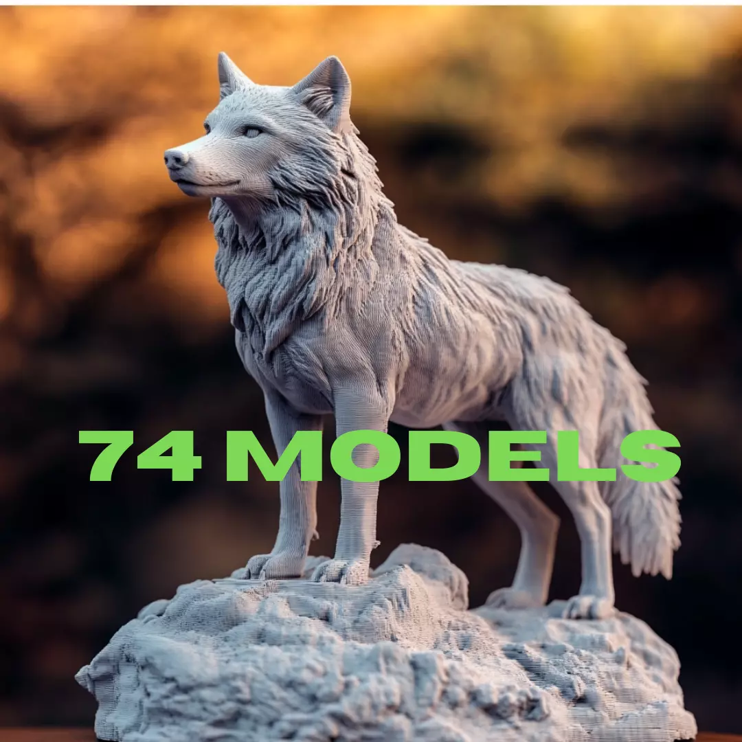 Pack of 74 WOLF 3D Models Ready to Use 3D print model_0