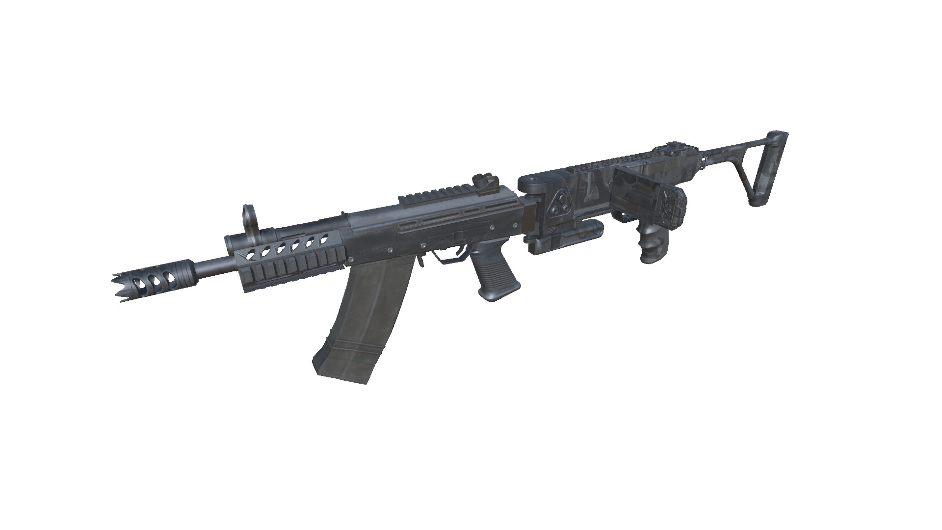 40-Cornershot-Saiga12-gun model 3d game ready model Low-poly 3D model_14