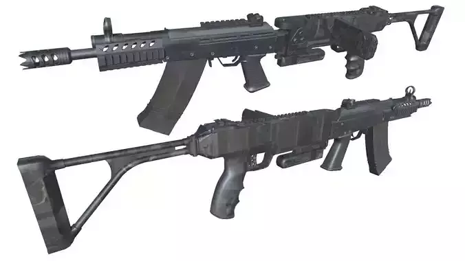 40-Cornershot-Saiga12-gun model 3d game ready model