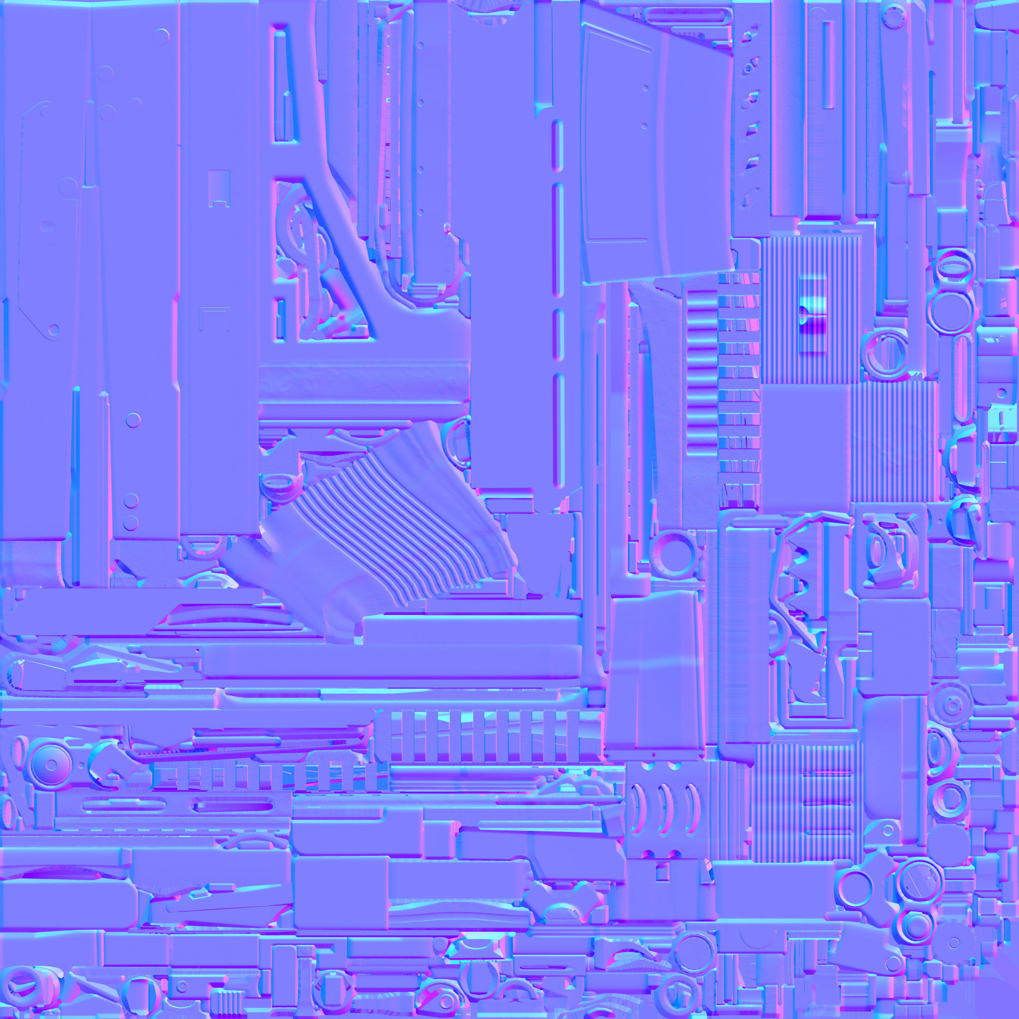 40-Cornershot-Saiga12-gun model 3d game ready model Low-poly 3D model_27