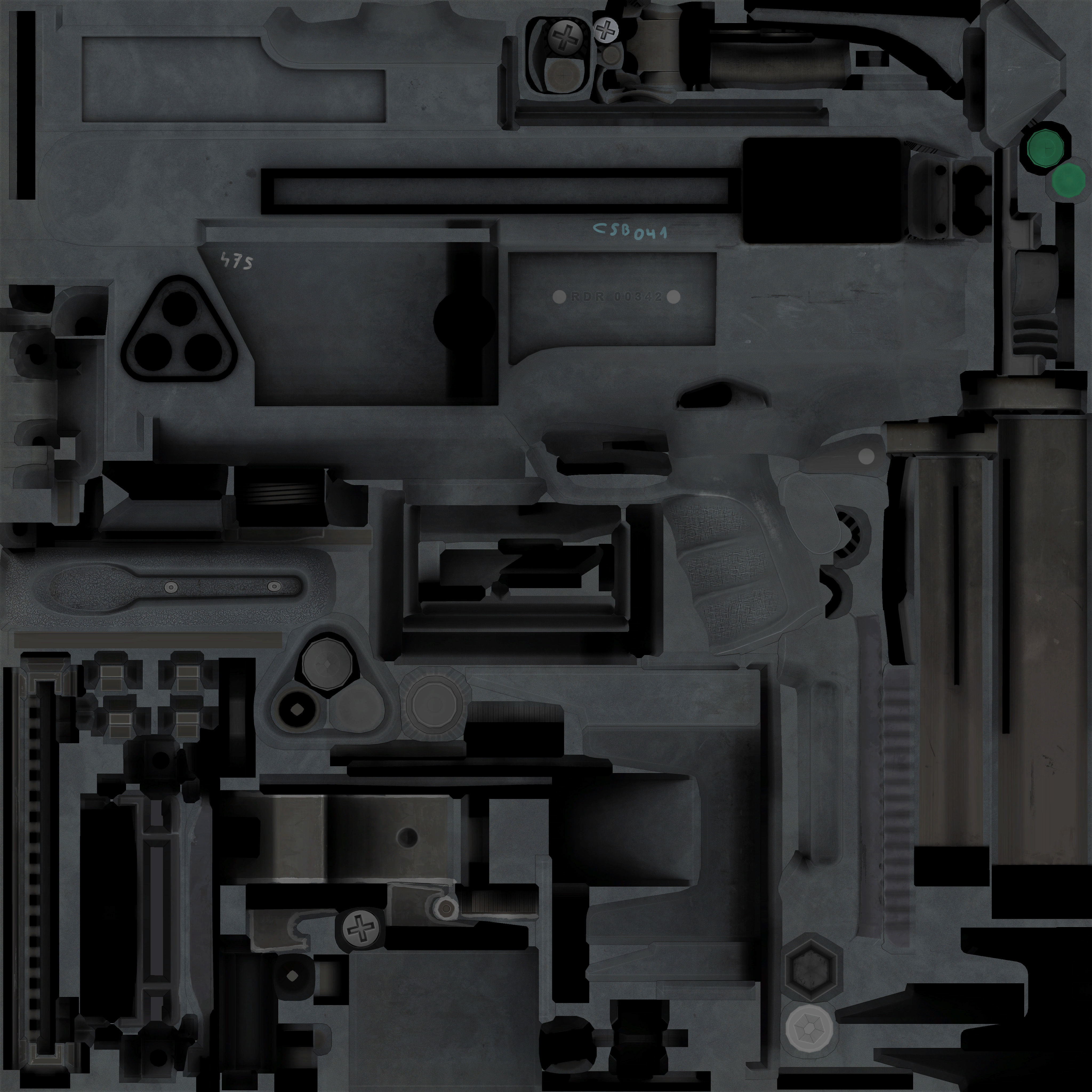 40-Cornershot-Saiga12-gun model 3d game ready model Low-poly 3D model_23