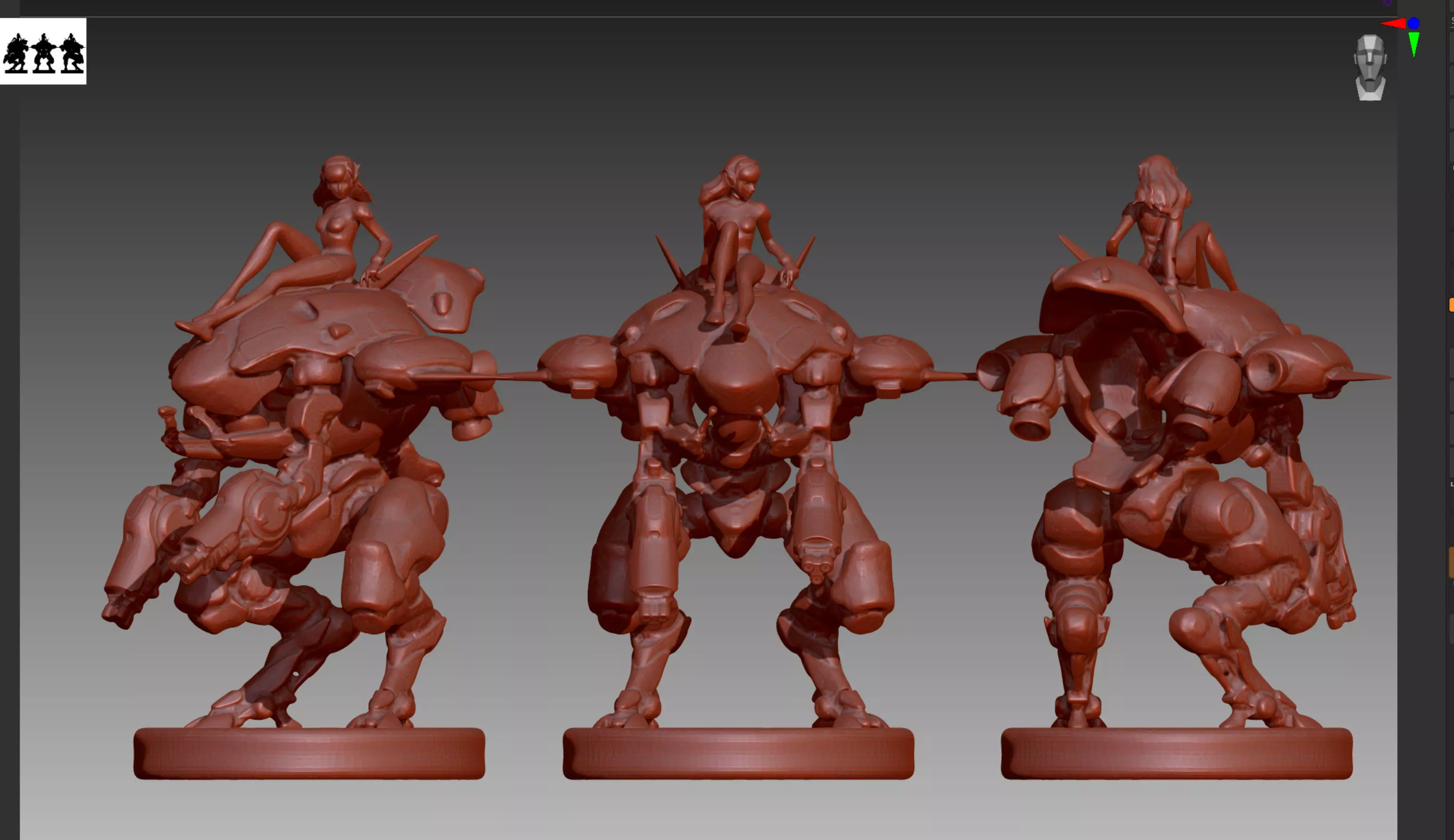 Overwatch Dva STL and OBJ 3D print model_0