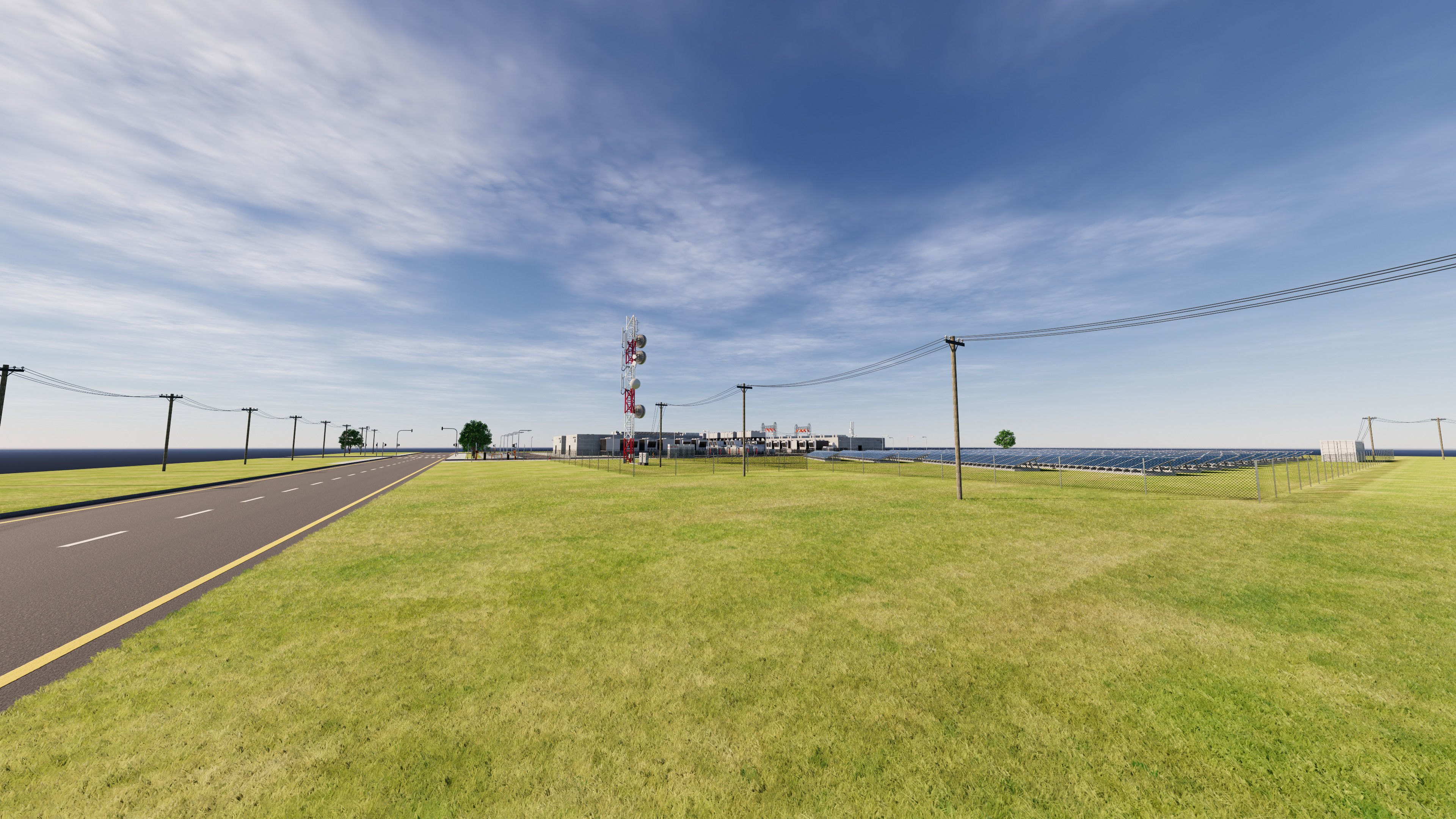 Data Center With Interior and Landscape 3D model_13