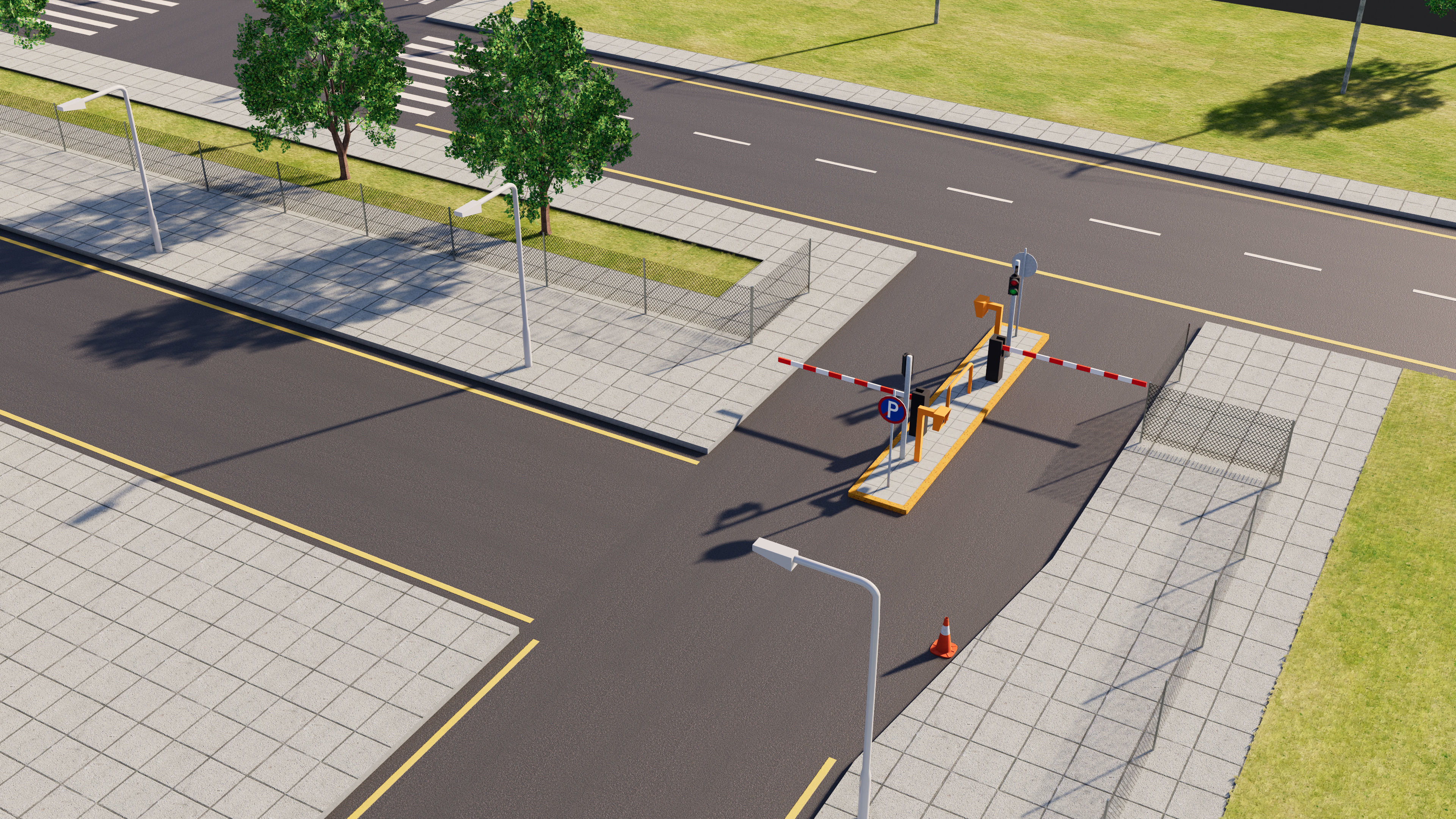 Data Center With Interior and Landscape 3D model_17