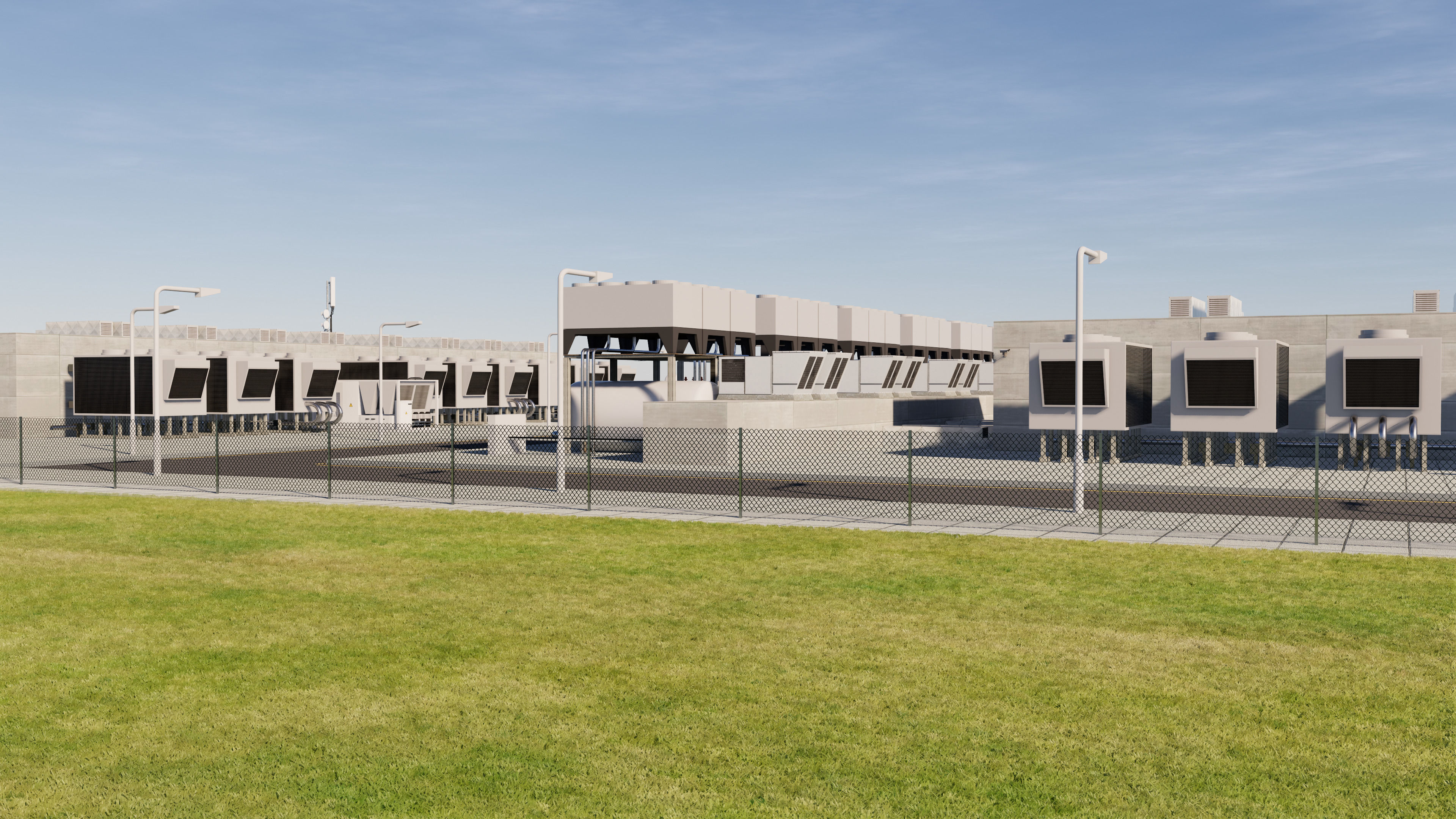 Data Center With Interior and Landscape 3D model_16