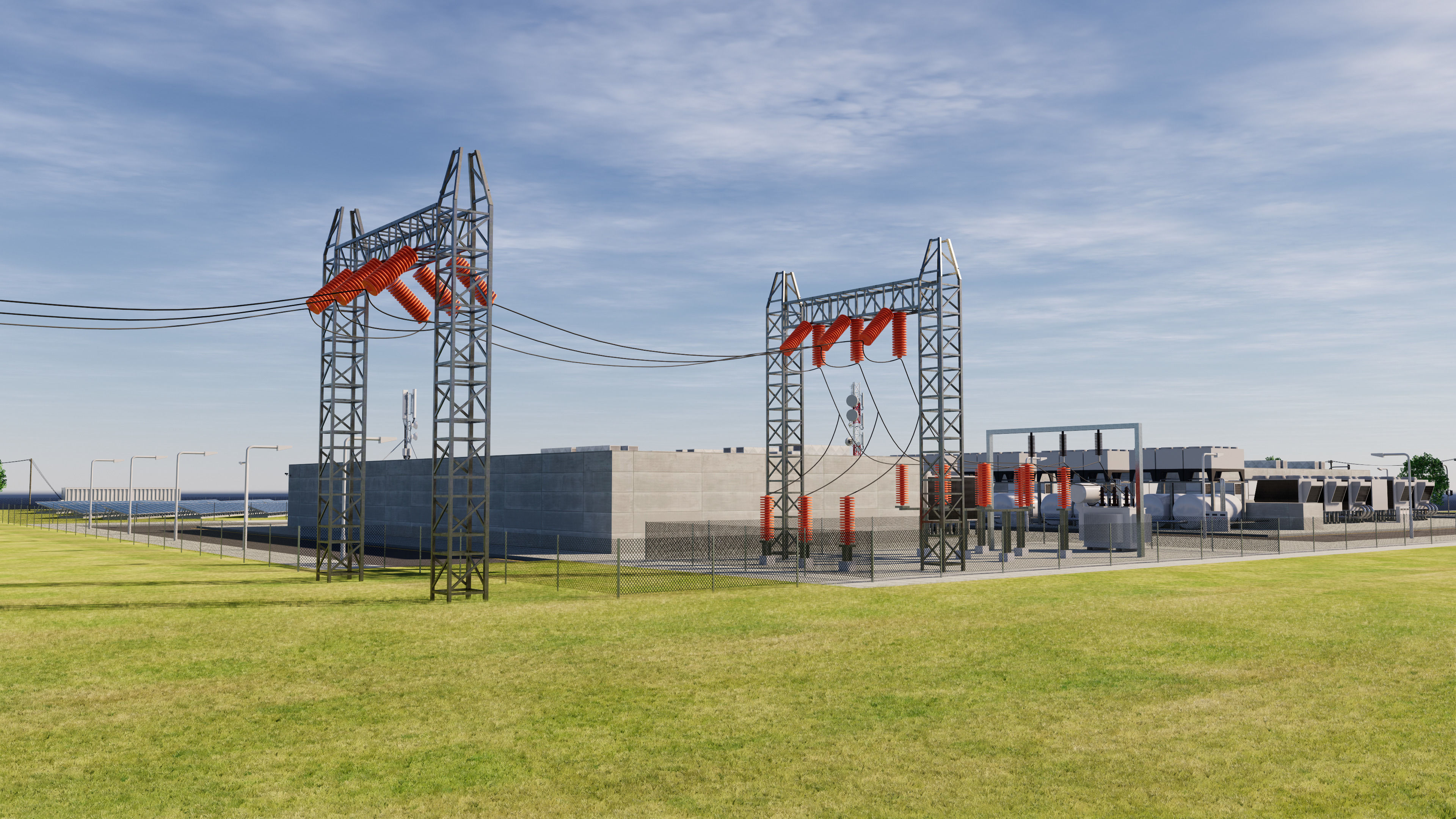 Data Center With Interior and Landscape 3D model_15