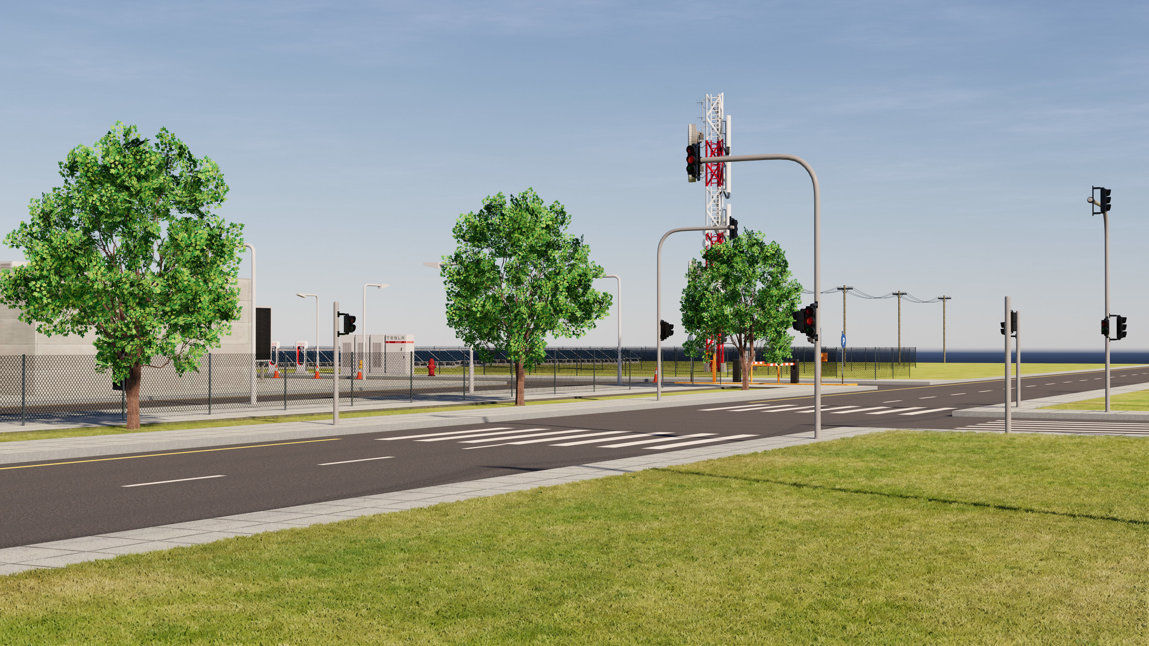 Data Center With Interior and Landscape 3D model_14