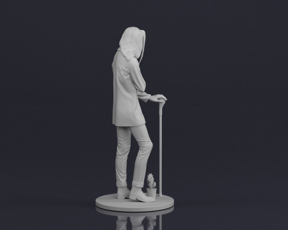 001544 Stylish man with long hair 3D print model_9