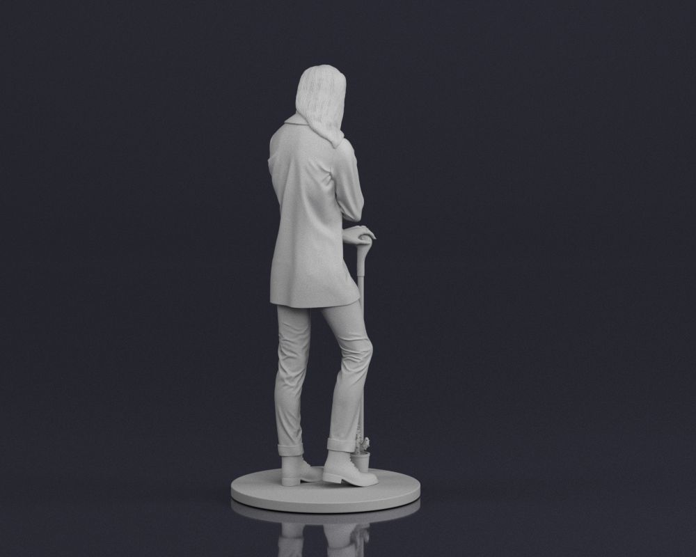 001544 Stylish man with long hair 3D print model_10
