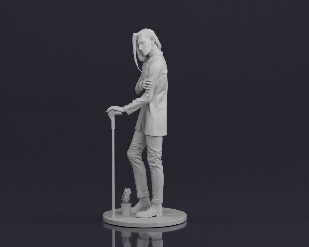 001544 Stylish man with long hair 3D print model_16