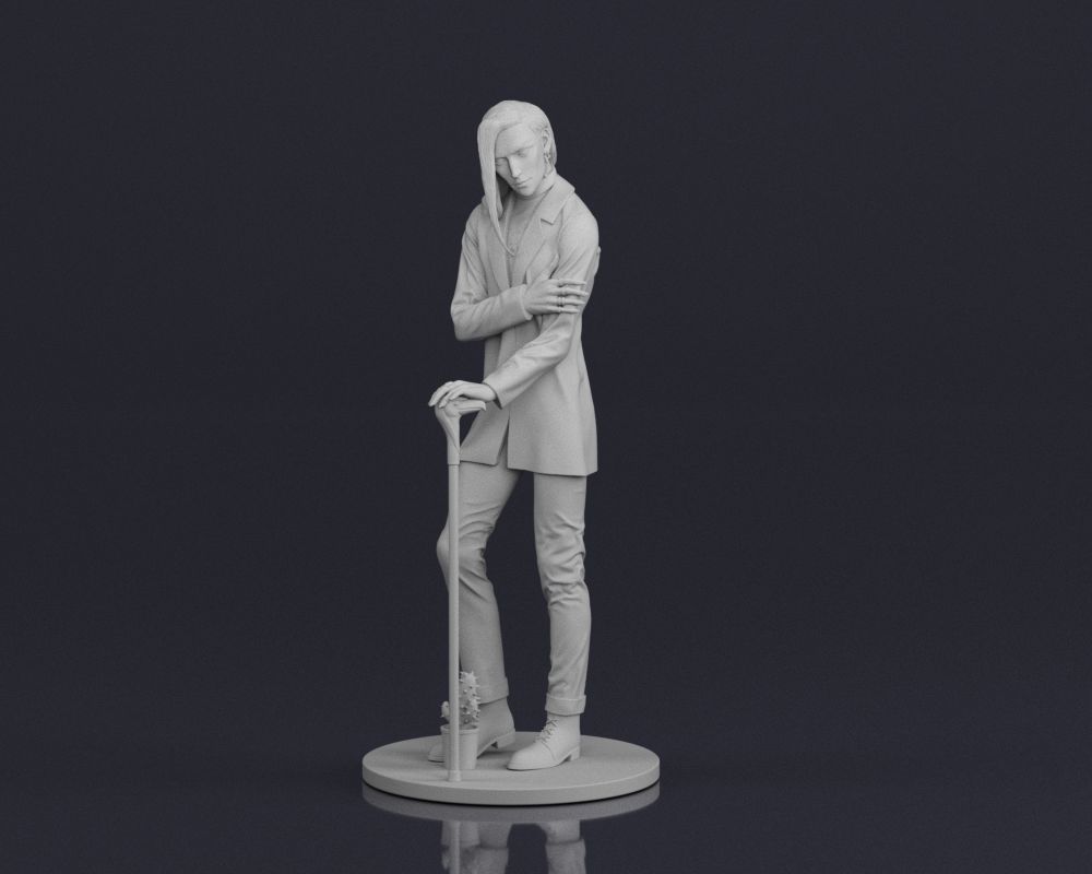001544 Stylish man with long hair 3D print model_20