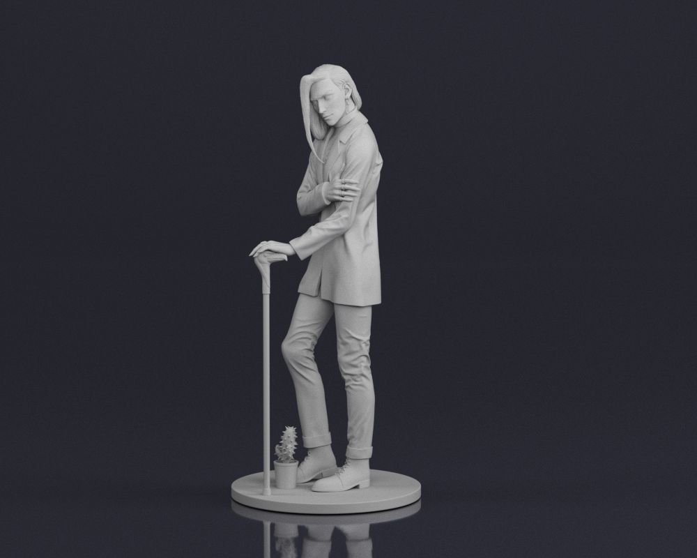 001544 Stylish man with long hair 3D print model_17
