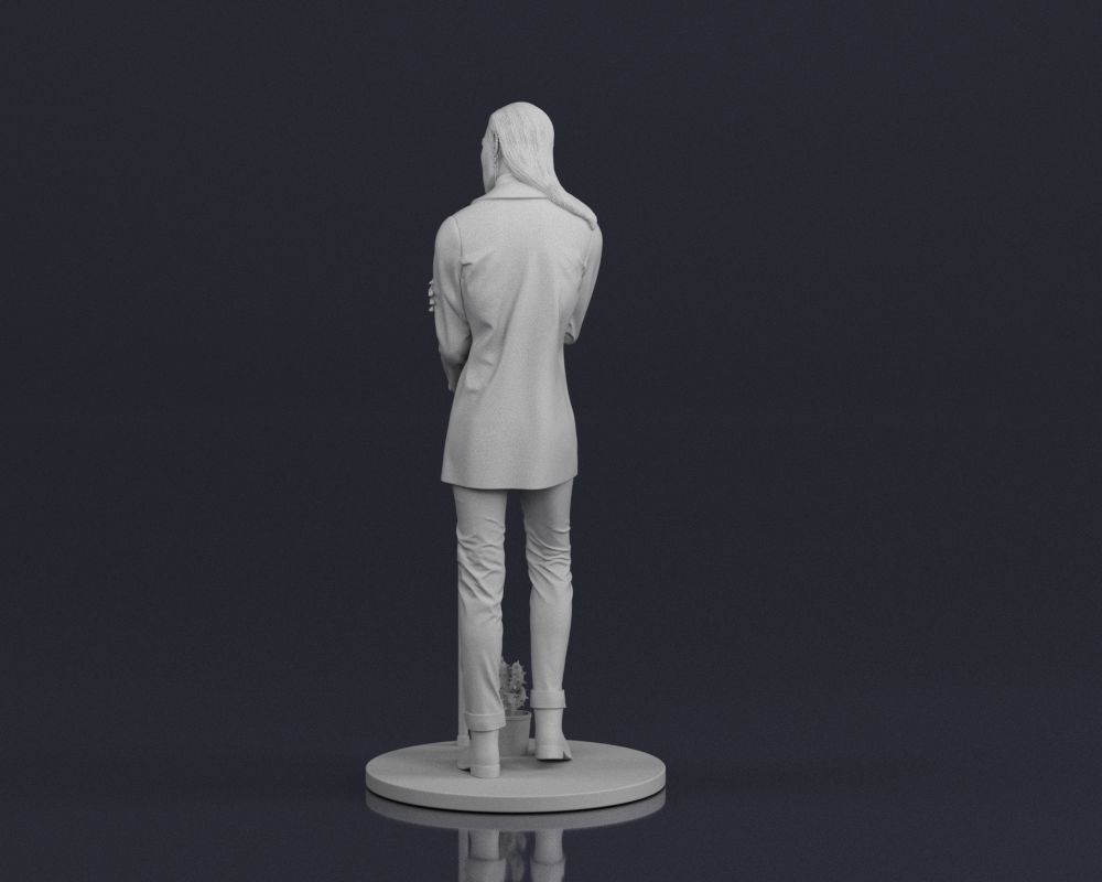 001544 Stylish man with long hair 3D print model_12