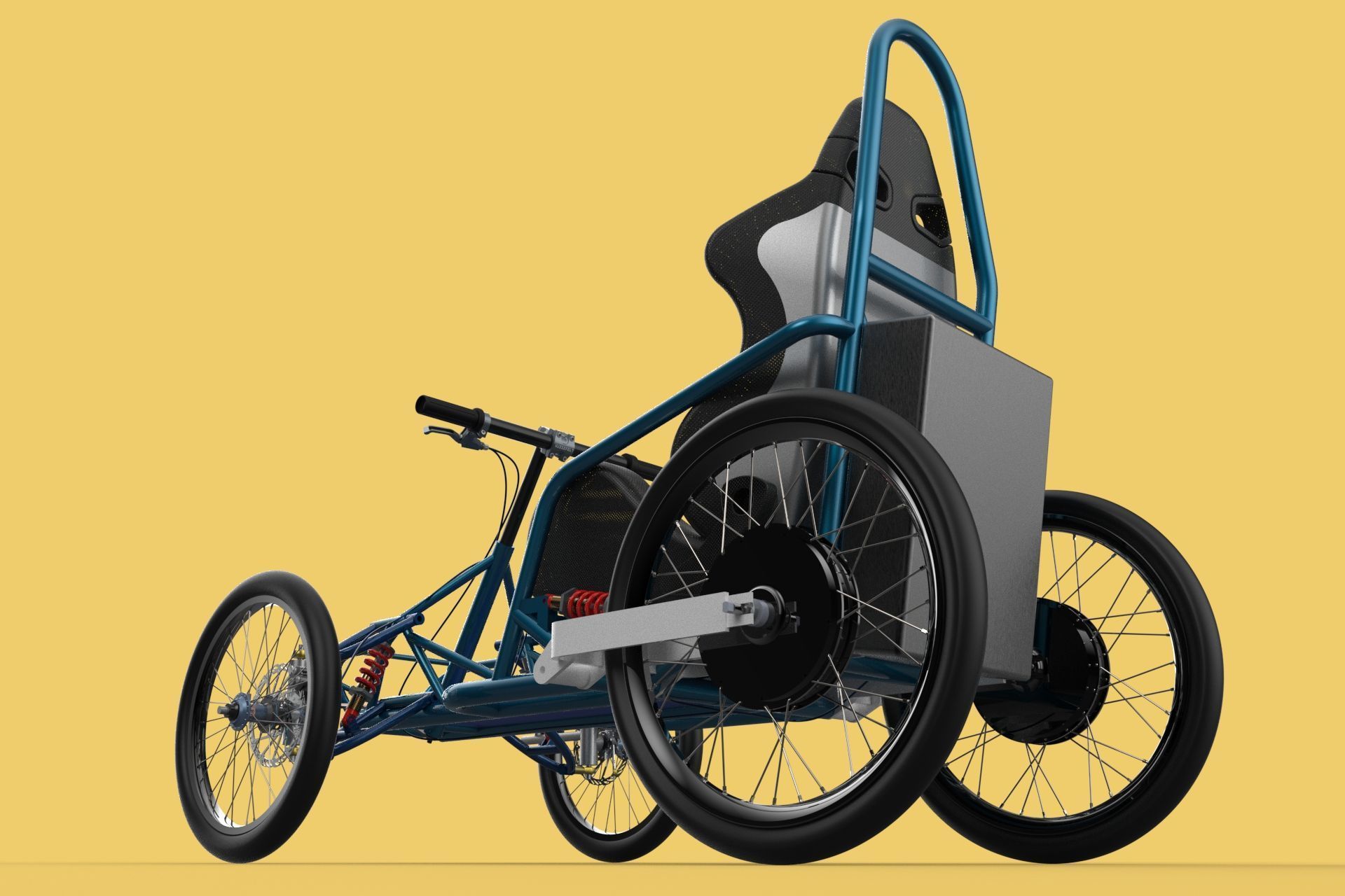 ELECTRIC QUAD BIKE 4 WHEELER BICYCLE ATV QUADRICYCLE 3D model_14