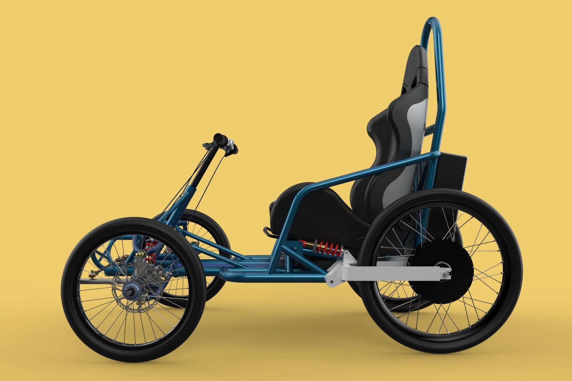 ELECTRIC QUAD BIKE 4 WHEELER BICYCLE ATV QUADRICYCLE 3D model_17