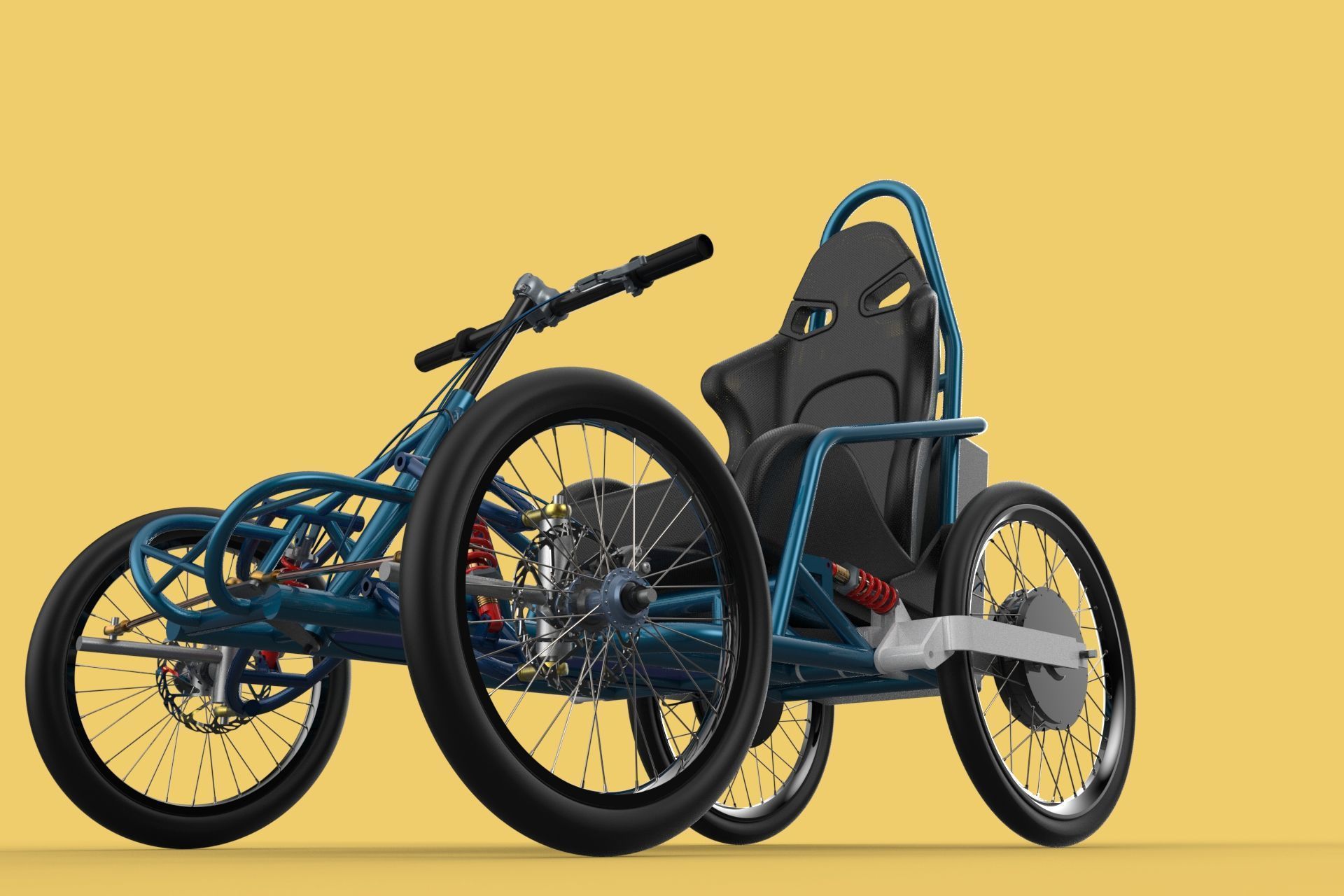 ELECTRIC QUAD BIKE 4 WHEELER BICYCLE ATV QUADRICYCLE 3D model_13