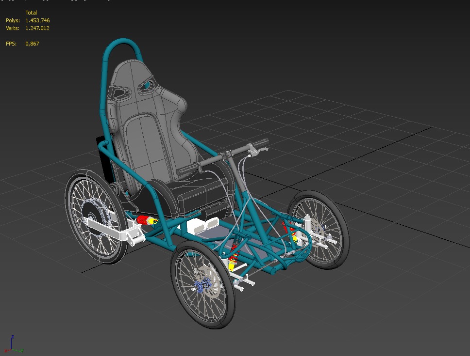 ELECTRIC QUAD BIKE 4 WHEELER BICYCLE ATV QUADRICYCLE 3D model_22