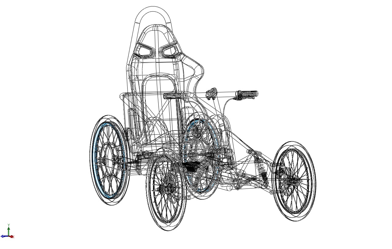 ELECTRIC QUAD BIKE 4 WHEELER BICYCLE ATV QUADRICYCLE 3D model_25