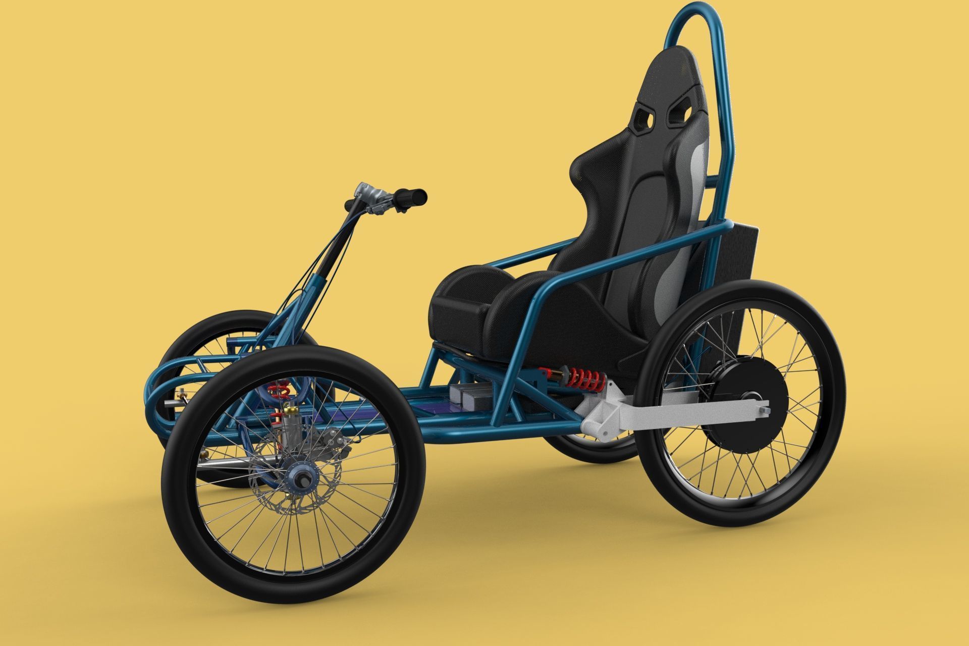 ELECTRIC QUAD BIKE 4 WHEELER BICYCLE ATV QUADRICYCLE 3D model_8