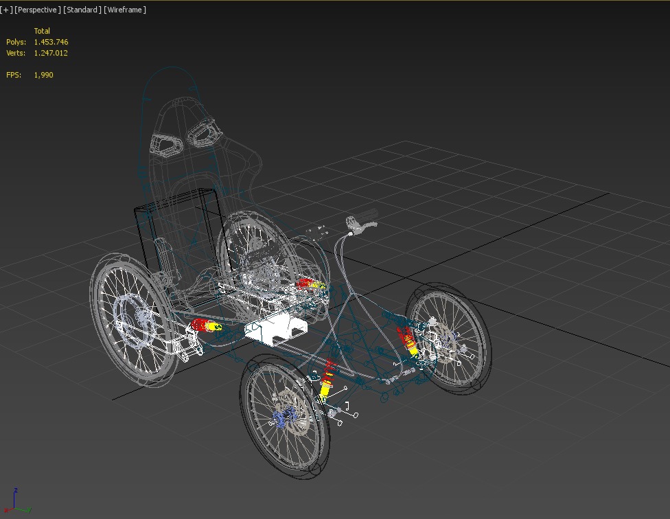 ELECTRIC QUAD BIKE 4 WHEELER BICYCLE ATV QUADRICYCLE 3D model_23