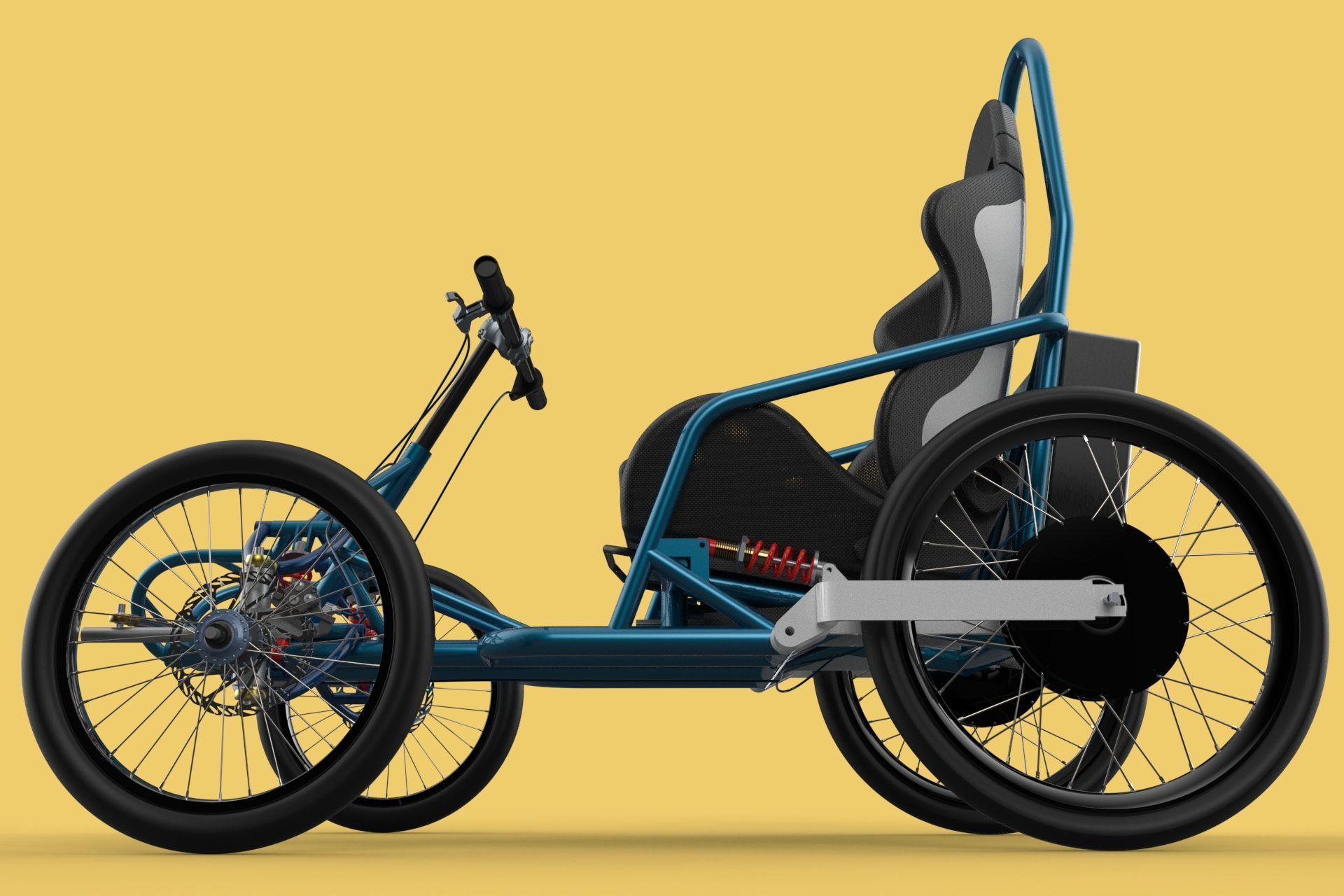 ELECTRIC QUAD BIKE 4 WHEELER BICYCLE ATV QUADRICYCLE 3D model_16