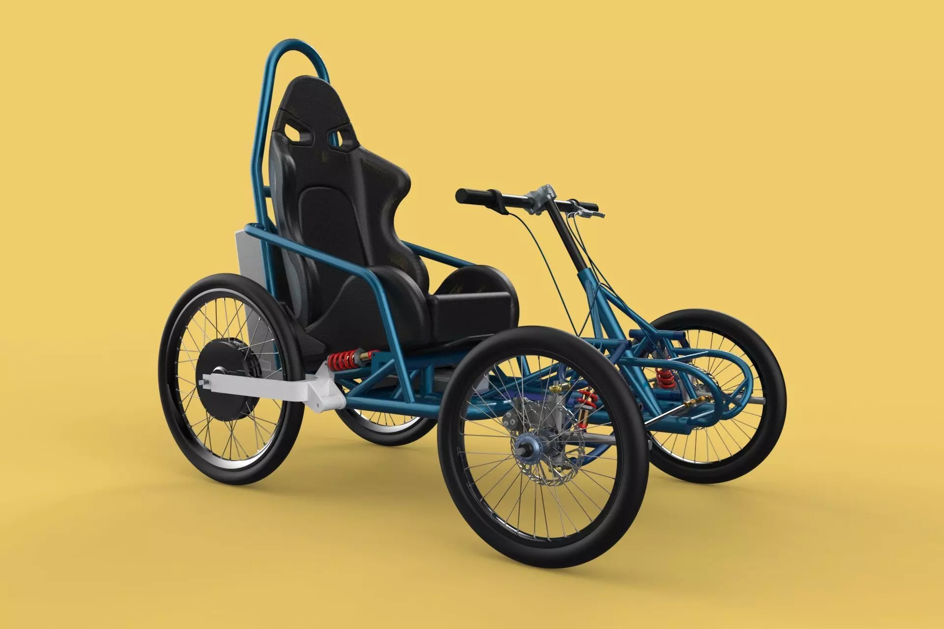 ELECTRIC QUAD BIKE 4 WHEELER BICYCLE ATV QUADRICYCLE 3D model_0