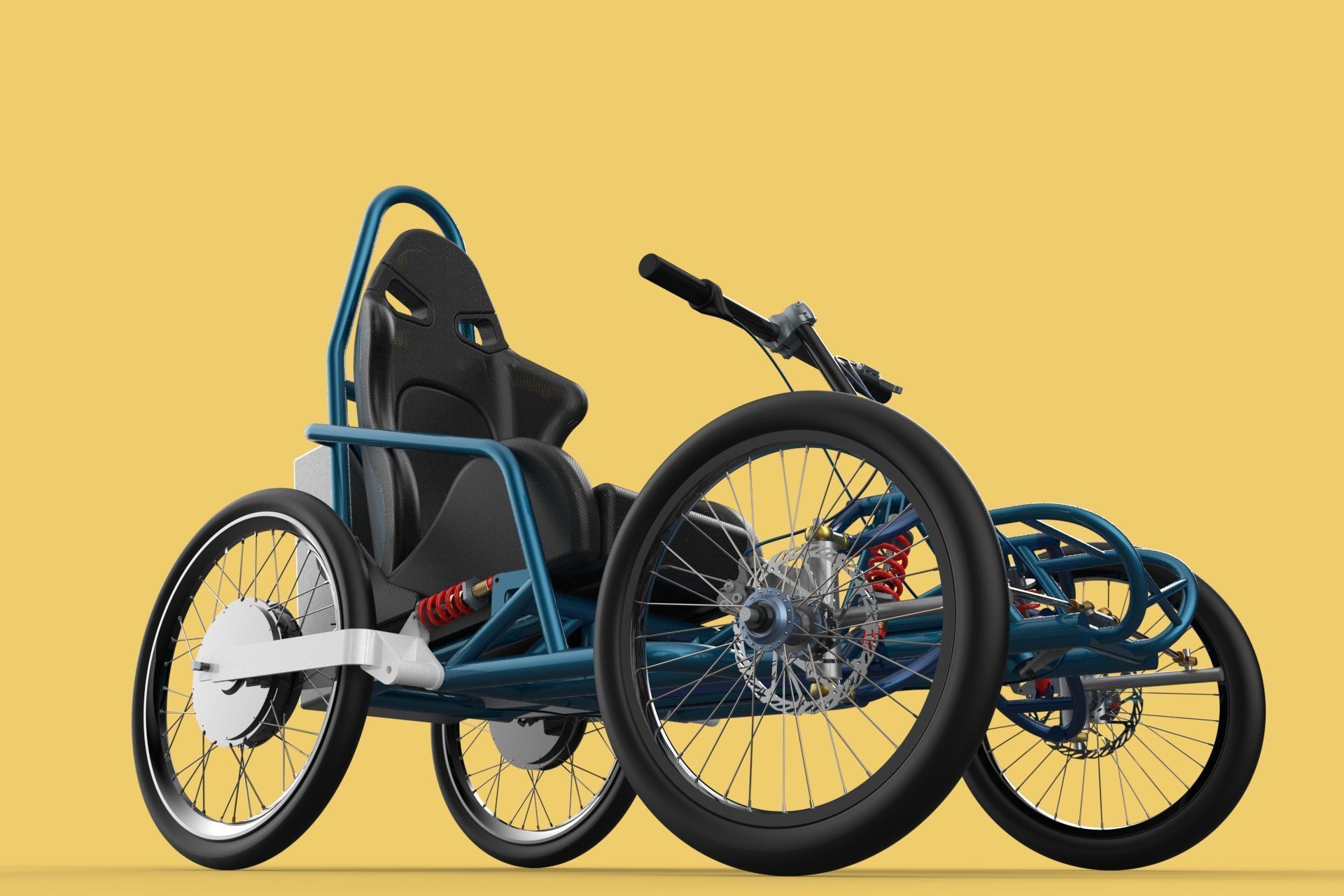 ELECTRIC QUAD BIKE 4 WHEELER BICYCLE ATV QUADRICYCLE 3D model_12