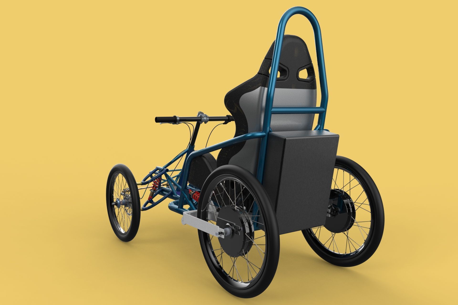 ELECTRIC QUAD BIKE 4 WHEELER BICYCLE ATV QUADRICYCLE 3D model_9