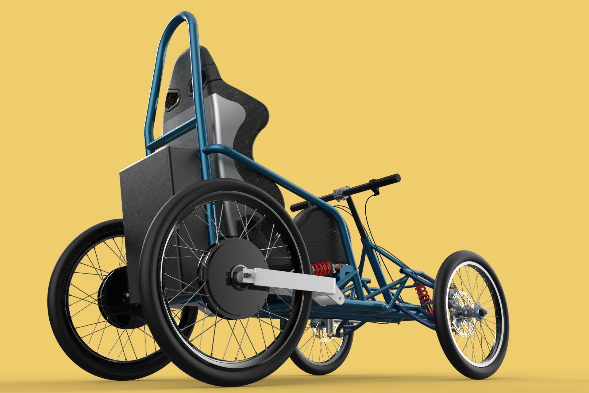 ELECTRIC QUAD BIKE 4 WHEELER BICYCLE ATV QUADRICYCLE 3D model_10