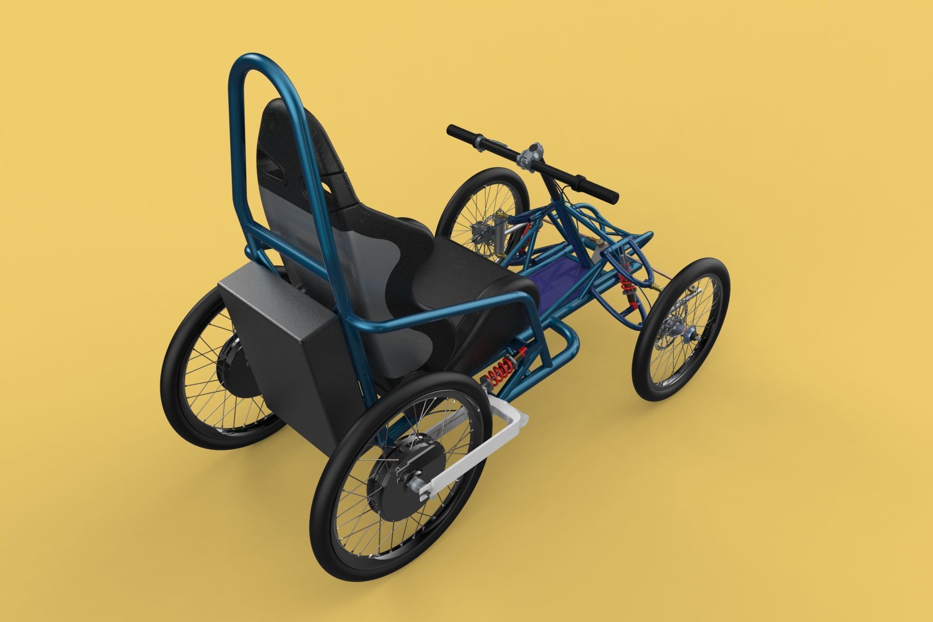 ELECTRIC QUAD BIKE 4 WHEELER BICYCLE ATV QUADRICYCLE 3D model_2