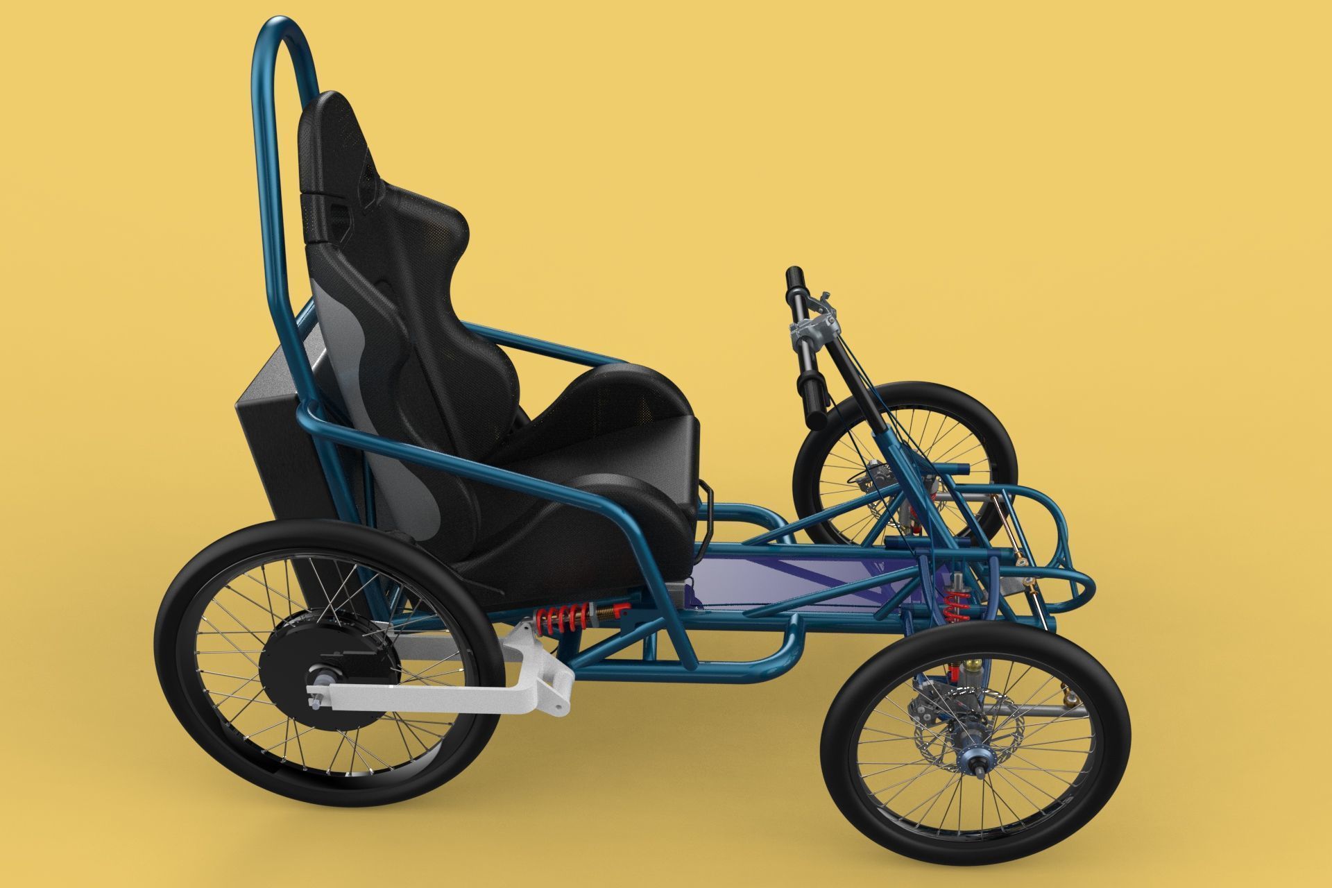 ELECTRIC QUAD BIKE 4 WHEELER BICYCLE ATV QUADRICYCLE 3D model_15