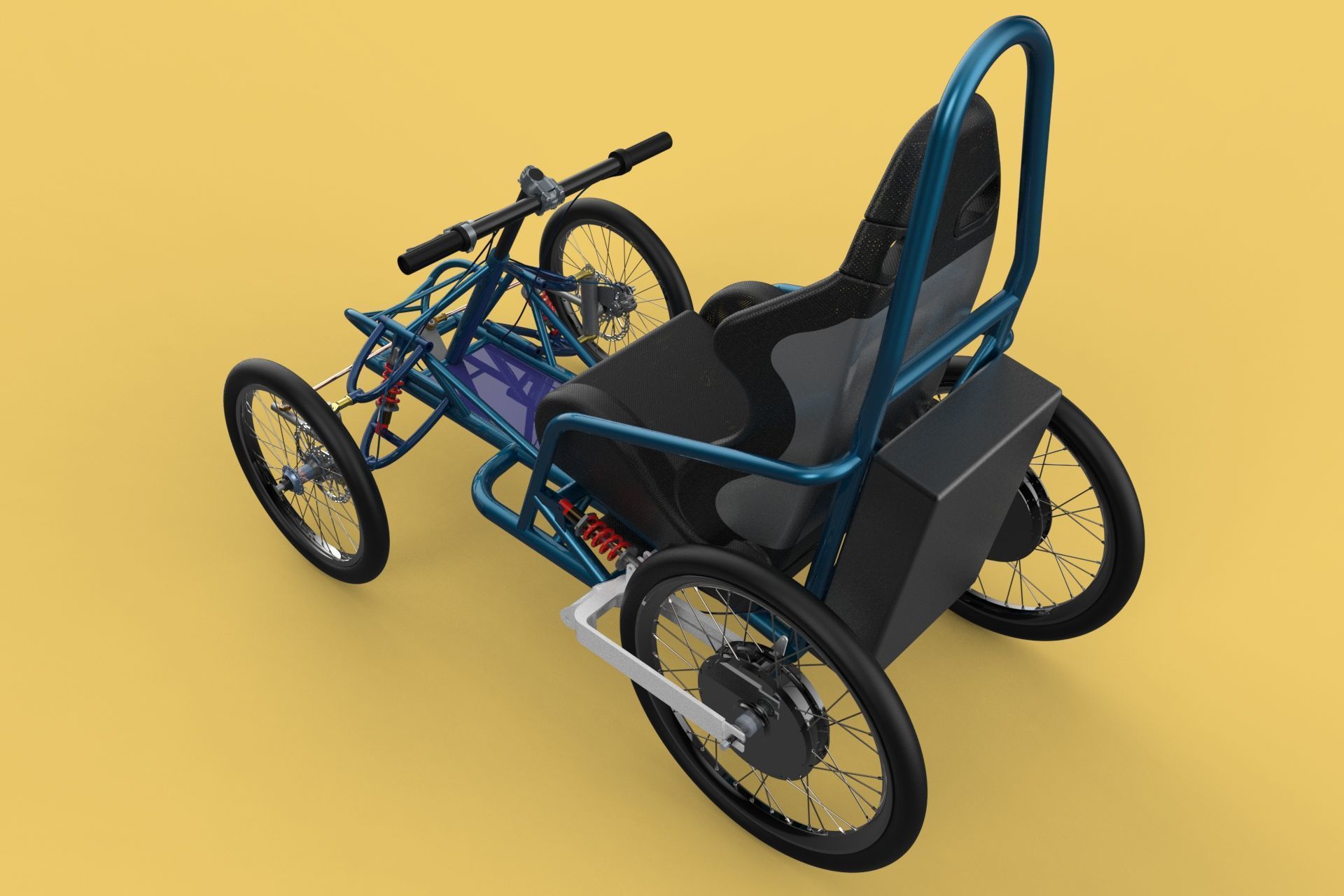 ELECTRIC QUAD BIKE 4 WHEELER BICYCLE ATV QUADRICYCLE 3D model_5