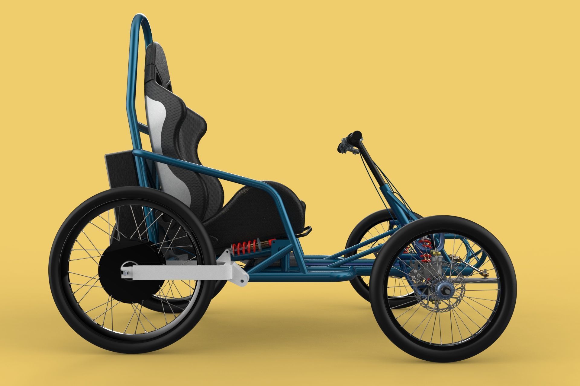 ELECTRIC QUAD BIKE 4 WHEELER BICYCLE ATV QUADRICYCLE 3D model_11