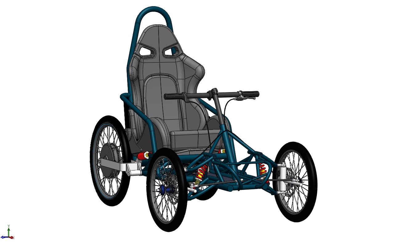 ELECTRIC QUAD BIKE 4 WHEELER BICYCLE ATV QUADRICYCLE 3D model_24