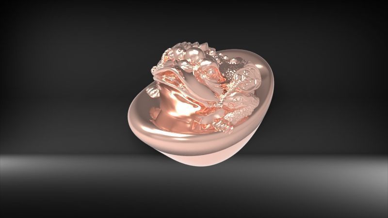 feng shui golden toad 3D print model_4