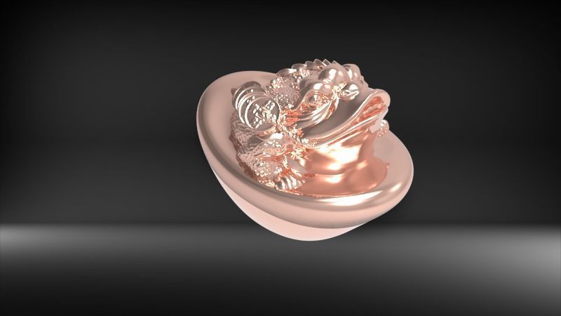 feng shui golden toad 3D print model_3