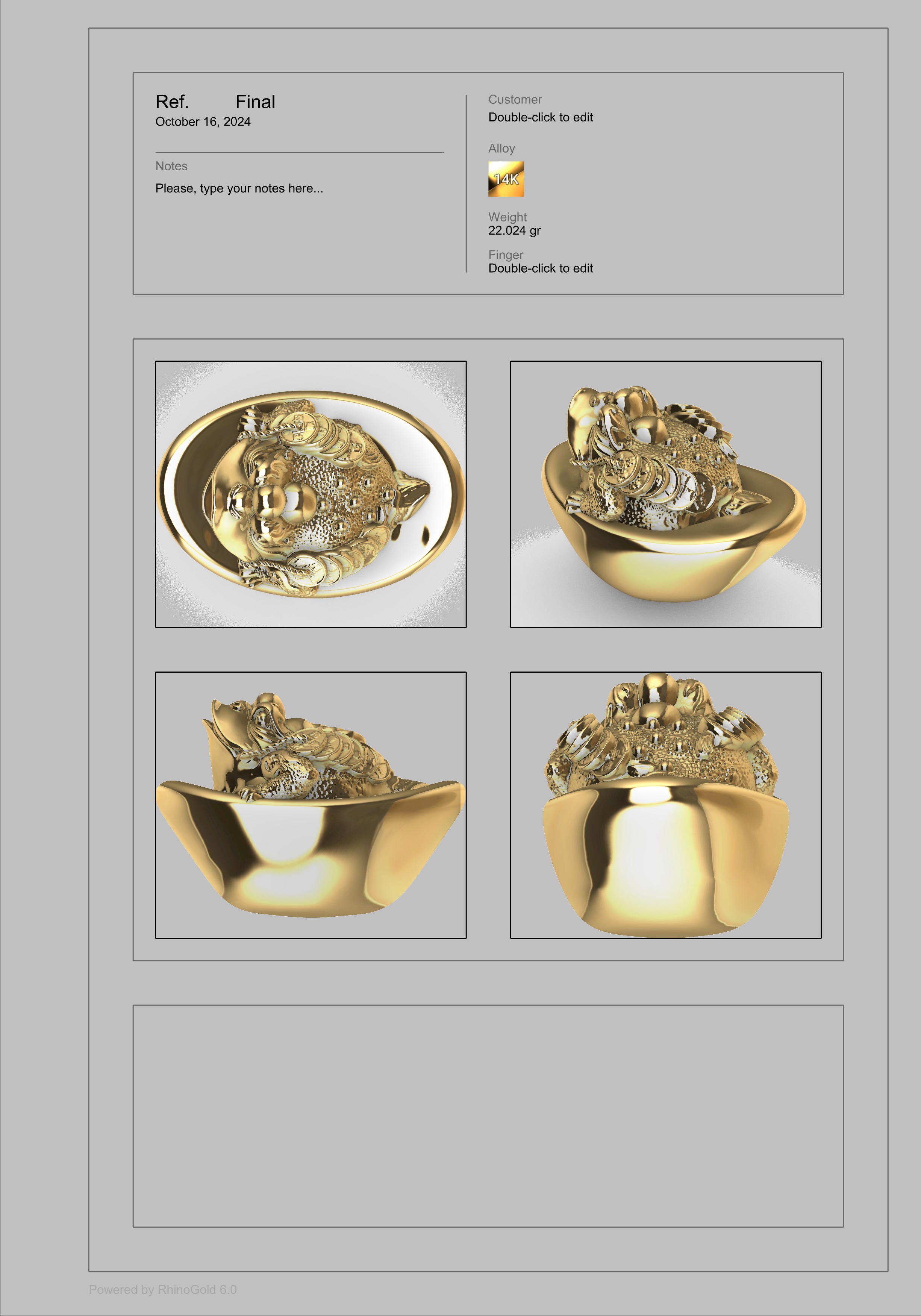 feng shui golden toad 3D print model_9