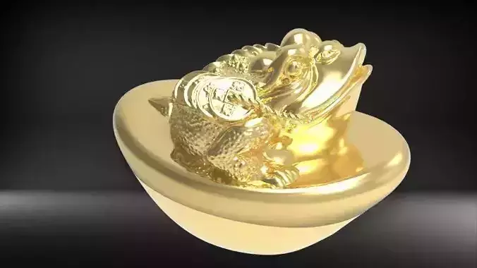 feng shui golden toad 3D print model