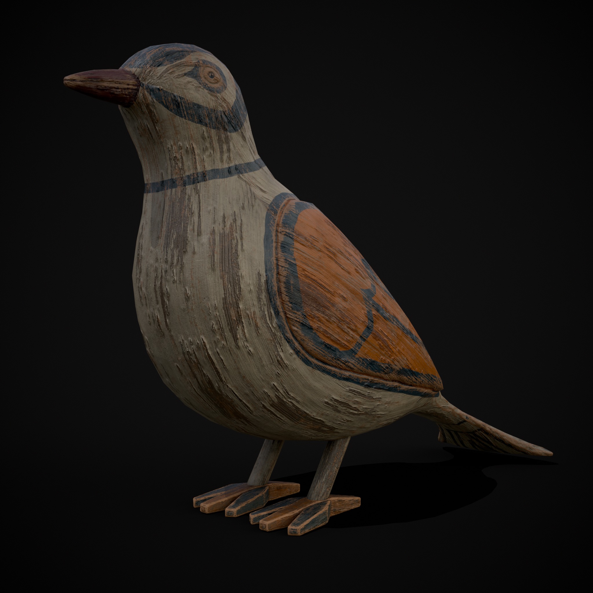 Painted Pigeon Toy Low-poly 3D model_18