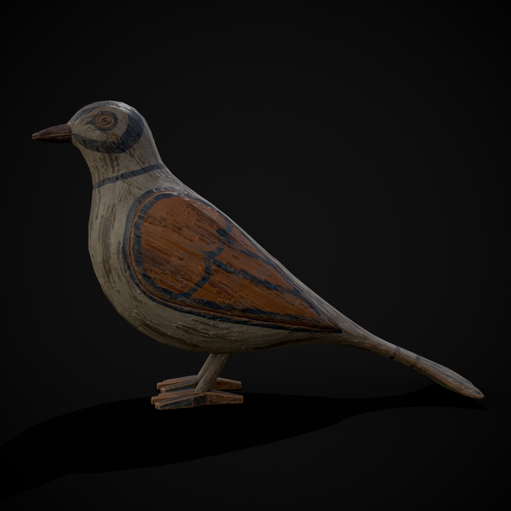Painted Pigeon Toy Low-poly 3D model_7