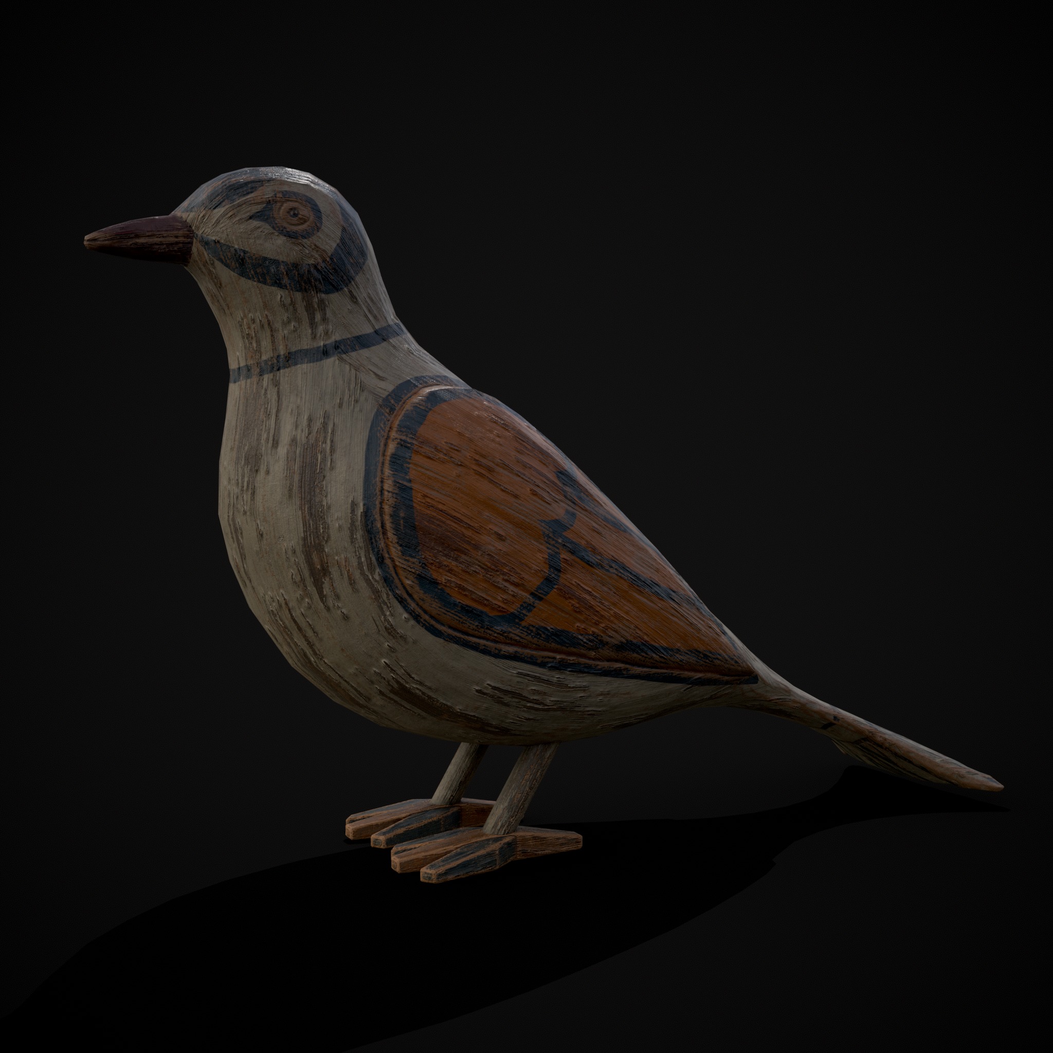 Painted Pigeon Toy Low-poly 3D model_5